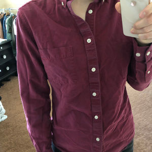 Men's Burgundy Button Down S